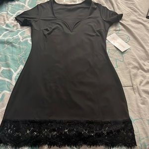 Black lace bottom dress